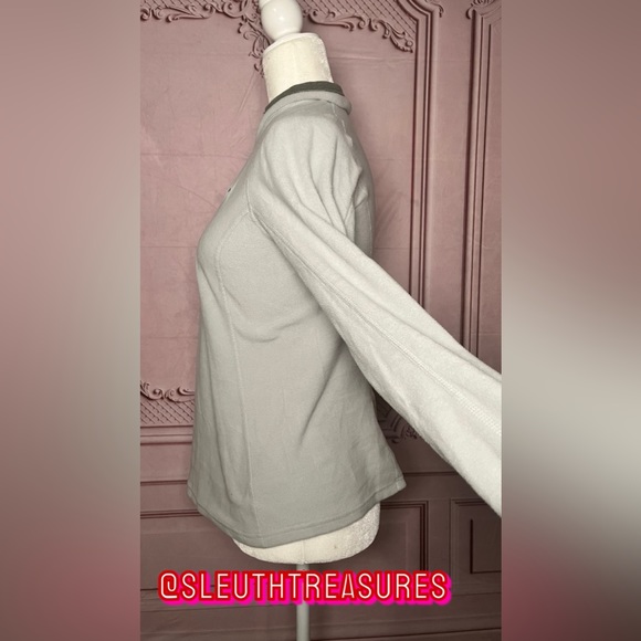 The North Face Womens Fleece 1/4 Zip Jacket Light Gray Long Sleeve Size S Logo - Picture 6 of 9